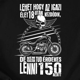 Az igazi élet 18 után kezdődik férfi póló (Fekete)
