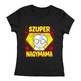 Szuper nagymama női póló (Fekete)