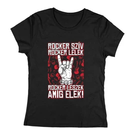 Rocker leszek amíg élek női póló (Fekete)