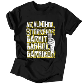  Az alkohol 3 törvénye férfi póló (Fekete)