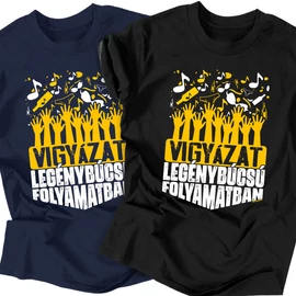Vigyázat! Legénybúcsú póló szett (Fekete-Sötétkék)
