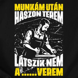 Munkám után... asztalos férfi póló (Fekete)