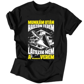 Munkám után... kőműves férfi póló (Fekete)