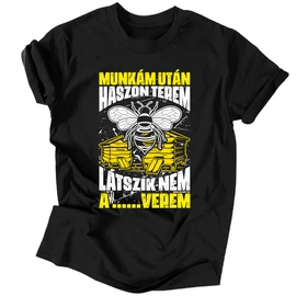 Munkám után... méhész férfi póló (Fekete)