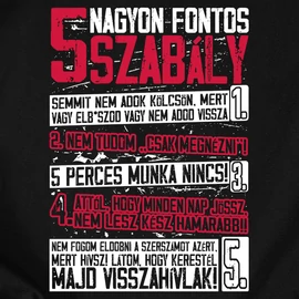  5 fontos szabály férfi póló (Fekete)