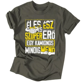 Éles ész ... kamionos férfi póló (Fekete)