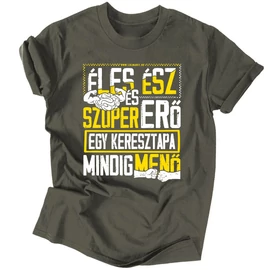 Éles ész... keresztapás férfi póló (Grafit)