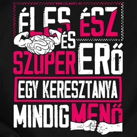Éles ész... keresztanyás női póló (Fekete)