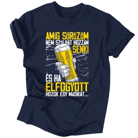 Amíg sörözöm férfi póló (Sötétkék)