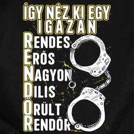 Így néz ki egy rendőr férfi póló (Fekete)