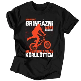 Szeretek bringázni - BMX férfi póló (Fekete)