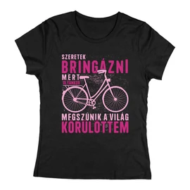 Szeretek bringázni női póló (Fekete)