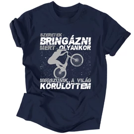 Szeretek bringázni - Trial bike férfi póló (Sötétkék)