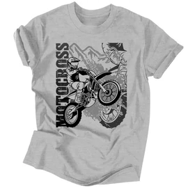 Motocross férfi póló  (Szürke)