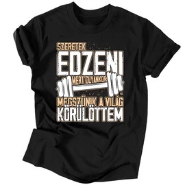  Szeretek edzeni férfi póló (Fekete)