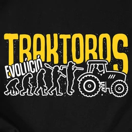 Traktoros evolúció  férfi póló (Fekete)