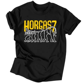 Horgász evolúció férfi póló (Fekete)