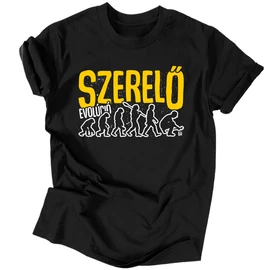 Szerelő evolúció  férfi póló (Fekete)