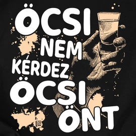 Öcsi nem kérdez férfi póló (Fekete)