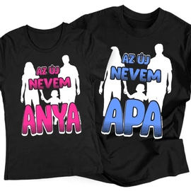 Az új nevem anya/apa páros pólószett (fekete)