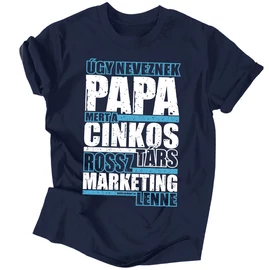 Papa, a cinkostárs férfi póló (sötétkék)