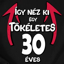 Így néz ki egy tökéletes x éves férfi póló (Fekete)