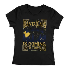 Santa Claus is coming női póló (Fekete)