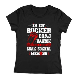 Én egy rocker csaj vagyok női póló (Fekete)