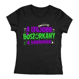 A legjobb boszorkány a városban női póló (Fekete)