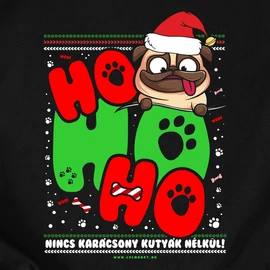Nincs karácsony kutyák nélkül női póló (Fekete)