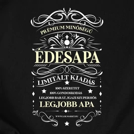 Prémium minőségű Apa férfi póló (Fekete)