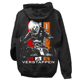 Max Verstappen kapucnis pulóver (Fekete)