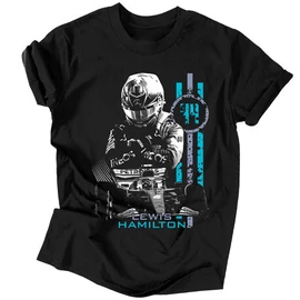 Lewis Hamilton férfi póló (Fekete)