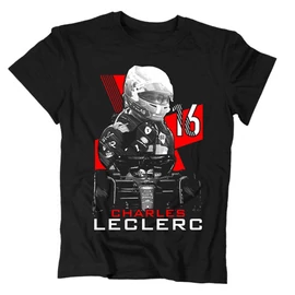 Charles Leclerc gyerek póló (Fekete)