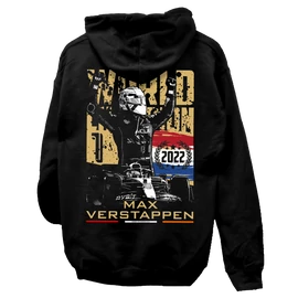 Max Verstappen World Champion kapucnis pulóver (Fekete)