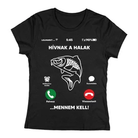 Hívnak a halak női póló (Fekete)