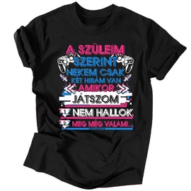 A szüleim szerint férfi póló (Fekete)