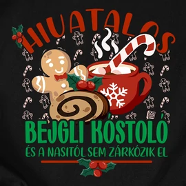 Hivatalos bejgli kóstoló férfi póló (Fekete)