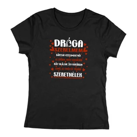 Drága szerelmem női póló (Fekete)