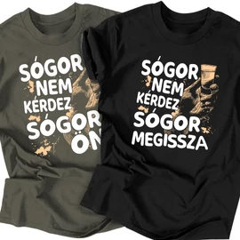 Sógor nem kérdez férfi póló szett (Grafit-Fekete)