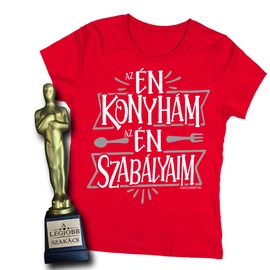 Az én konyhám női póló + A legjobb szakács ajándék szobor