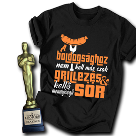 Grill és sör férfi póló + A legjobb szakács Oscar szobor