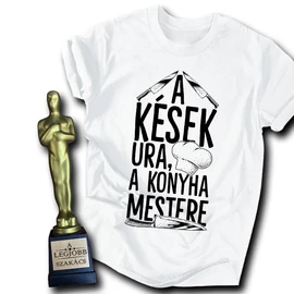 A kések ura férfi póló + A legjobb szakács ajándék szobor