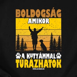 Boldogság amikor férfi póló (Fekete)