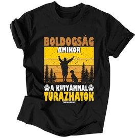 Boldogság amikor férfi póló (Fekete)