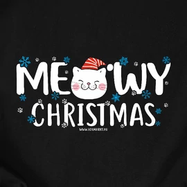 Meowy Christmas női póló (Fekete)