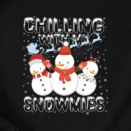 Chilling with my snowmies férfi póló (Fekete)