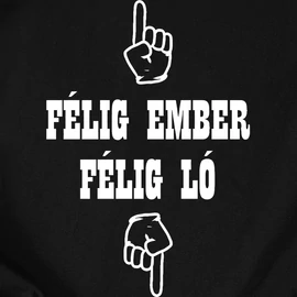 Félig ember, félig ló férfi póló (Fekete)