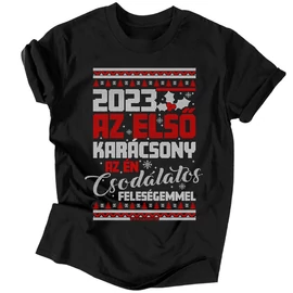 Az első karácsonyom a feleségemmel férfi póló (fekete)