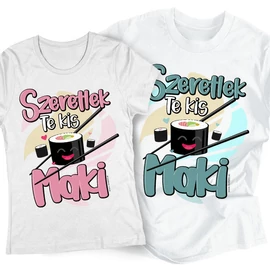 Szeretlek te kis maki páros póló szett (fehér)